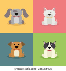 abstract cute dogs on a special background