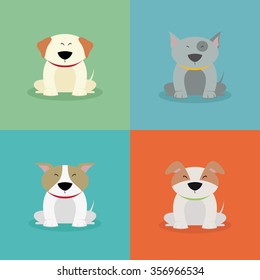 abstract cute dogs on a special background