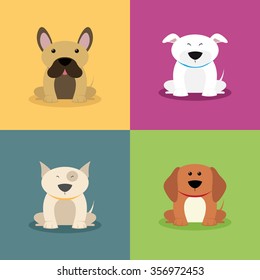 abstract cute dogs on a special background