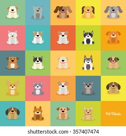 abstract cute dogs on a special background