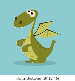 abstract cute dragon on a blue background