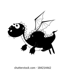abstract cute dragon on a blue background