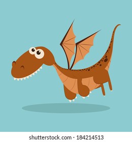 abstract cute dragon on a blue background