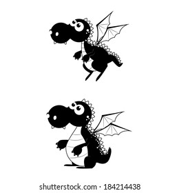 abstract cute dragons on a blue background