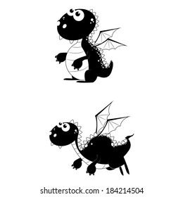 abstract cute dragons on a blue background