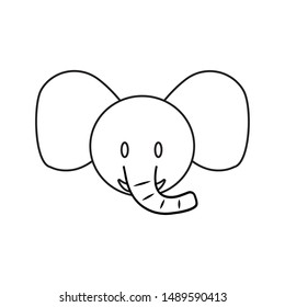 abstract cute elephant face draw, vector illustration design