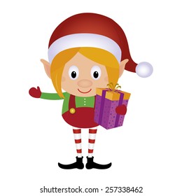 abstract cute elf on a white background