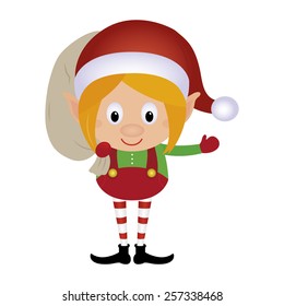 abstract cute elf on a white background