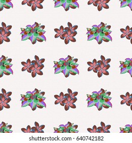 Abstract cute floral print in pink and blue colors. Vector illustration. Bright beautiful flowers seamless background.