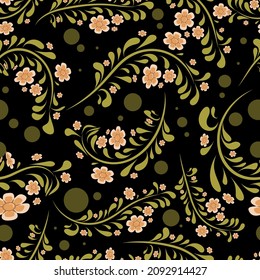 Abstract cute floral seamless pattern. Vector illustration for print, fabric, cover, packaging, interior decor, blog decoration and other your projects.