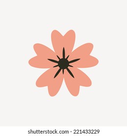 Abstract Cute flower on a white background