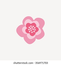 Abstract Cute flower on a white background
