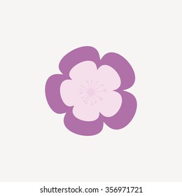 Abstract Cute flower on a white background