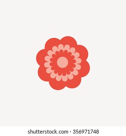 Abstract Cute flower on a white background