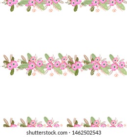 abstract cute flower pattern in beautiful style. Vector line design. Floral organic background.
