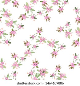 abstract cute flower pattern in beautiful style. Vector line design. Floral organic background.