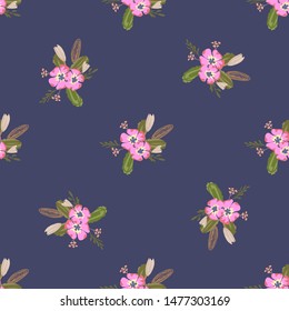 abstract cute flower pattern in beautiful style. Vector line design. Floral organic background.
