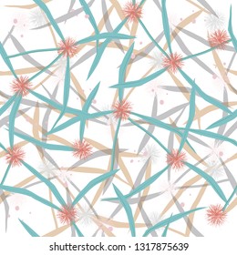 Abstract cute flowers background seamless floral surface pattern vector for design