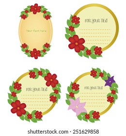 abstract cute flowers making a special decorations on a white background