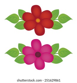 abstract cute flowers on a white background