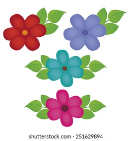 abstract cute flowers on a white background