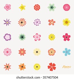 Abstract Cute flowers on a white background