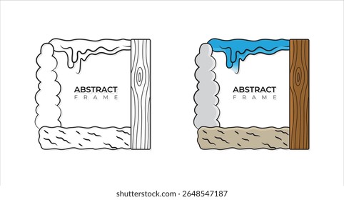 Madera linda Abstractas del marco, líquido, soplo de la nube, Ilustración vectorial editable del movimiento de la textura de piedra