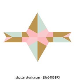 Abstract cute geometric shape isolated on white background.  Geometry logo, sign. Design element. Vector illustration.  