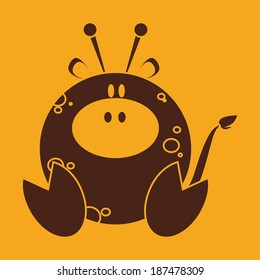 abstract cute giraffe on a yellow background