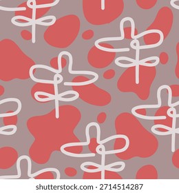 Abstract cute hand drawn flowers pattern seamless vector illustration background for stylish  textile,gift wrap,wallpaper,packaging design