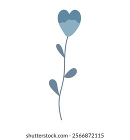 Abstract cute heart in the form of a flower. In pastel colors, childish, unusual, vector