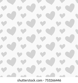 Abstract Cute Hearts Seamless Vector Pattern. Geometric texture. Repeating background.