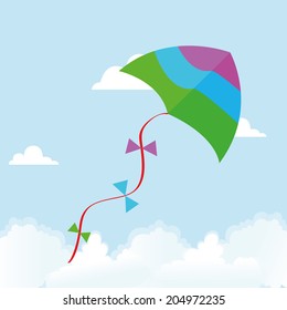 abstract cute kite on a special background