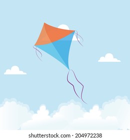 abstract cute kite on a special background