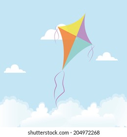 abstract cute kite on a special background