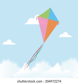 abstract cute kite on a special background