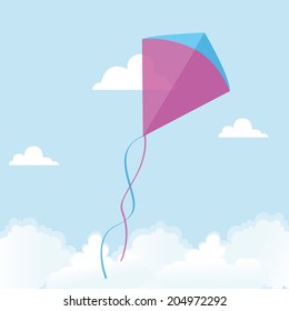 abstract cute kite on a special background