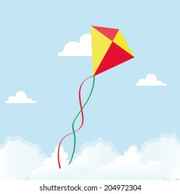 abstract cute kite on a special background