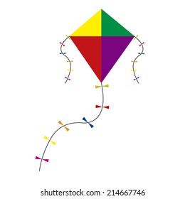 abstract cute kite on a white background
