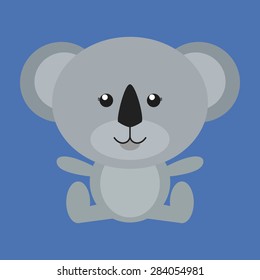 abstract cute koala on a blue background