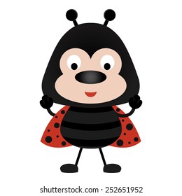 abstract cute ladybug on a white background