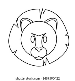 abstract cute lion face draw, vector illustration design