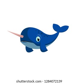 Abstract cute narwhal vector illustration