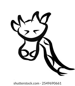 Abstract and cute outline of a giraffe head. Vector illustration design