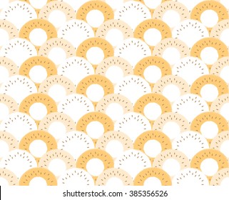 Abstract cute overlap donuts with pink brown white design background pattern seamless wallpaper. Vector image