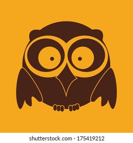 abstract cute owl on a white background