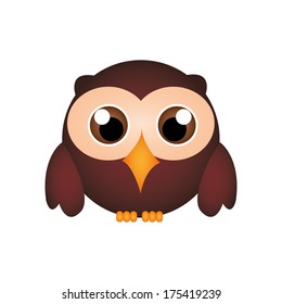 abstract cute owl on a white background