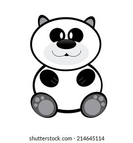 abstract cute panda on a white background