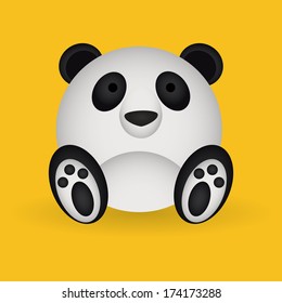 abstract cute panda on a yellow background