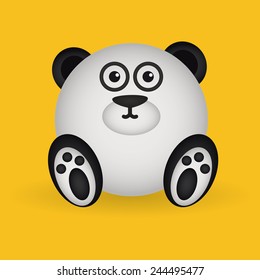 abstract cute panda on a yellow background